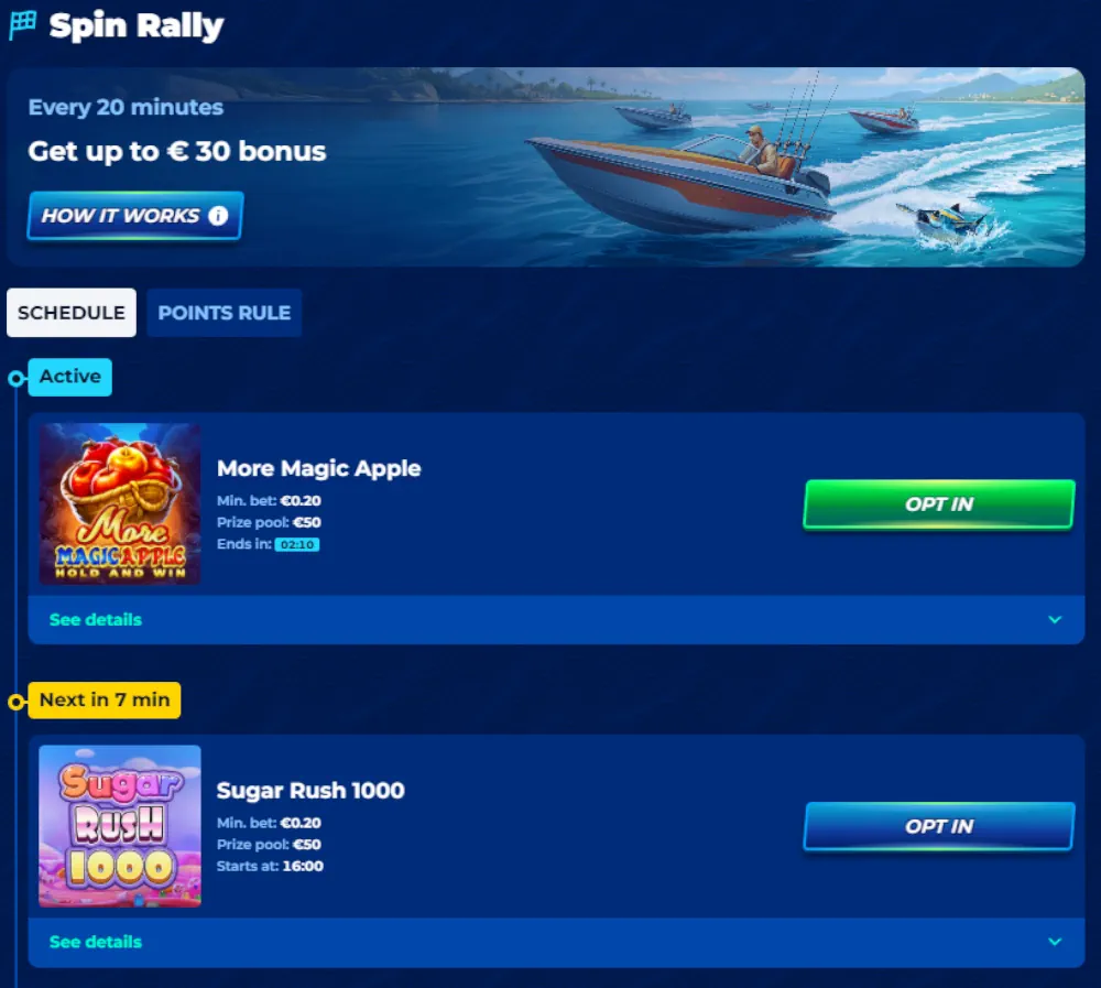 Classifiche BassBet Spin Rally e statistiche delle vincite più importanti recenti.
